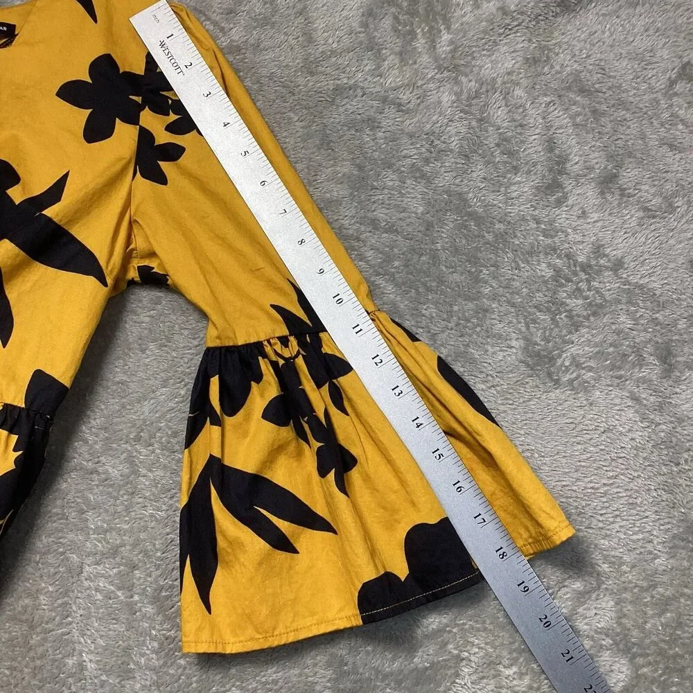 Who What Wear Dress Women's XS Midi Fit & Flare Floral Bell Sleeve Casual Summer - Picture 8 of 10